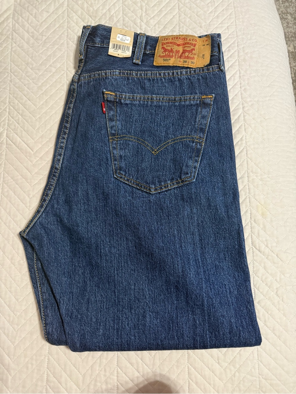 Levi's Men's Dark Blue Straight Leg Jeans 38W 30L